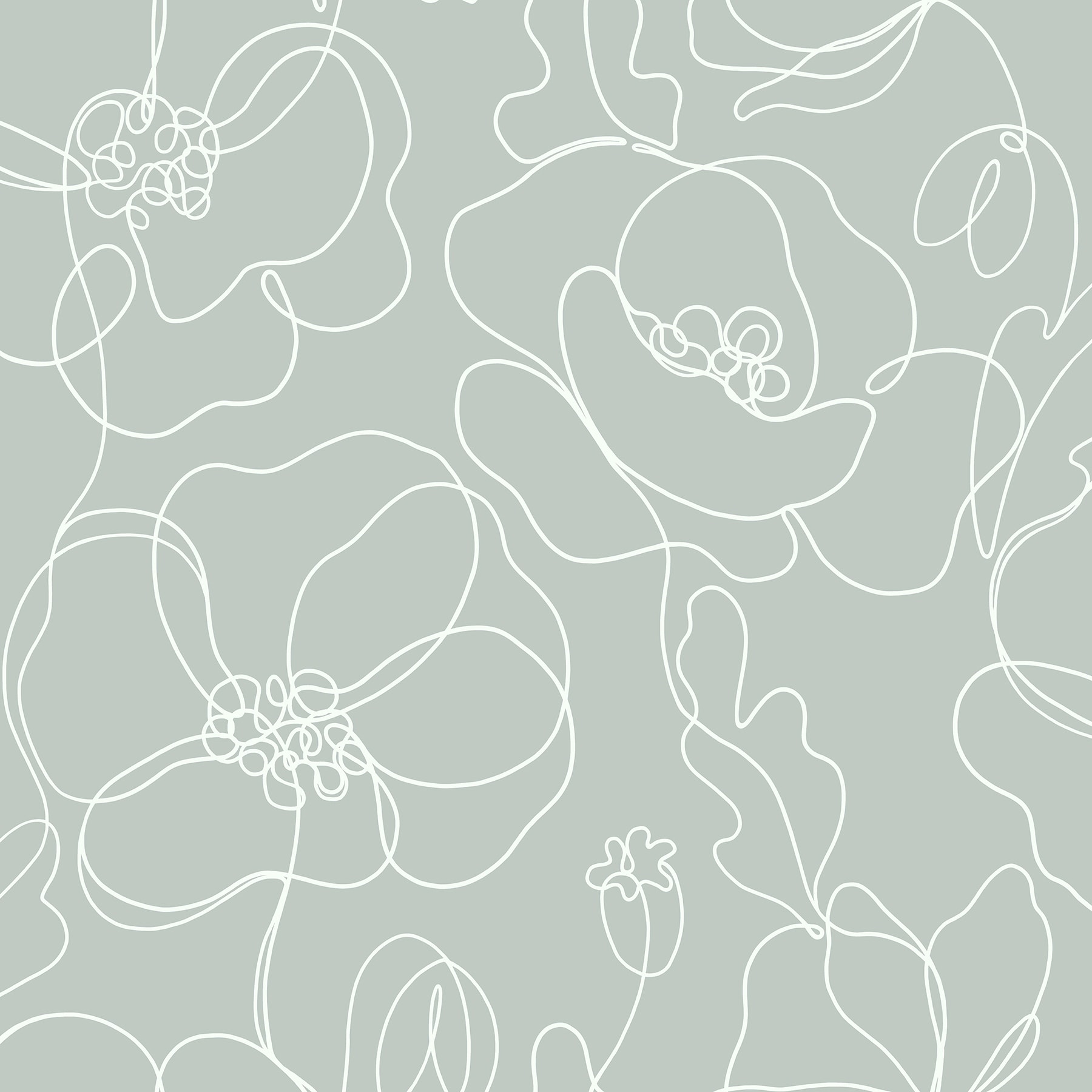 Fine Decor Cyrene Sage Linear Floral Wallpaper - 396 x 20.5