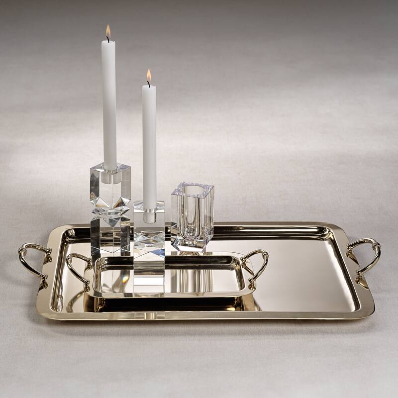 Manetta Polished Steel and Brass Tray