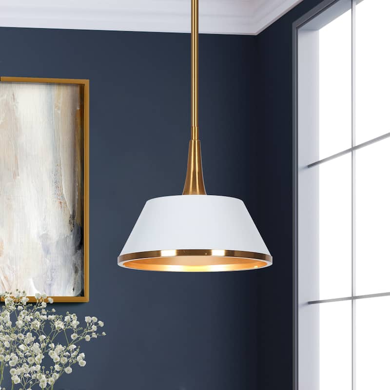 Nisa Modern Gold 1-Light Pendant Light Kitchen Island Lights for Dining Room - 9'' D x 8'' H