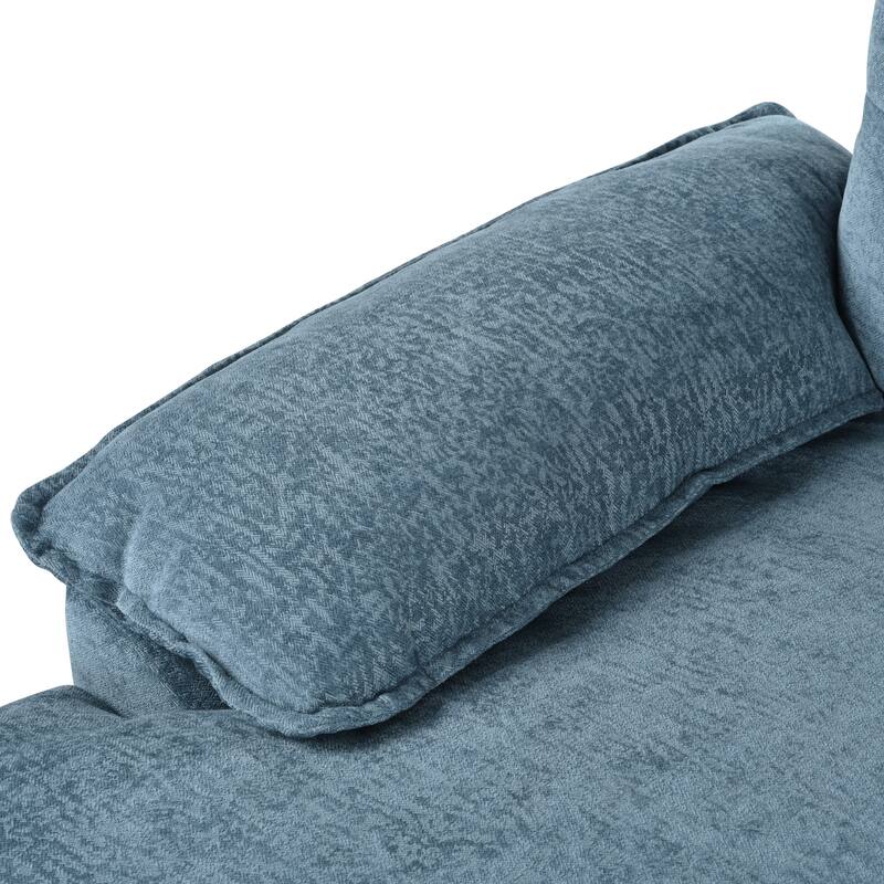 U-Shaped Sectional Sofa, Chenille Fabric Cloud Sofa, 6 Seater Sofa with Adjustable Armrest Pillow for Living Rooms, Office