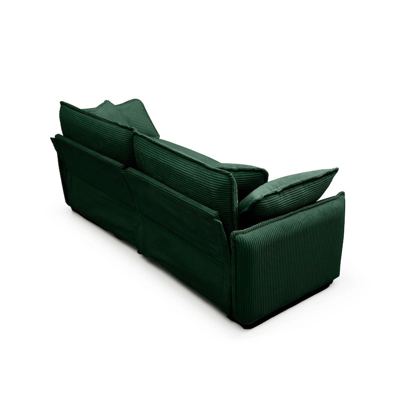 Oversize Loveseat, 81'' 2 Seater Corduroy Couch with 4 Pillows and Removable Armrests, Modern Love Seat for Living Room, Office