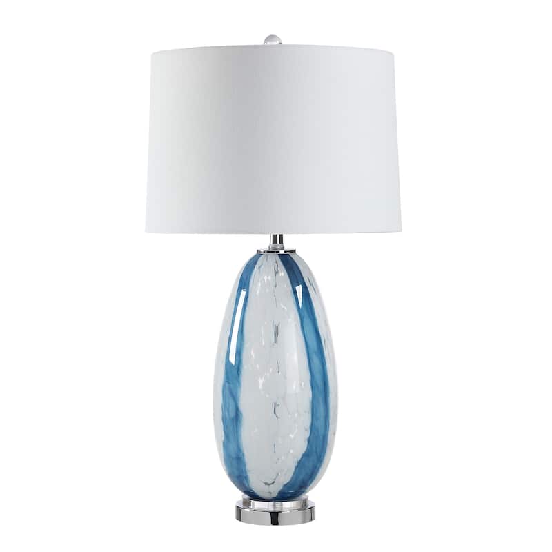 Everren Solis 27.75" Height Table Lamps, Clear And Blue