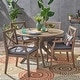 preview thumbnail 1 of 45, Llano Outdoor 5 Piece Acacia Wood Dining Set by Christopher Knight Home Gray Finish + Dark Gray Cushion
