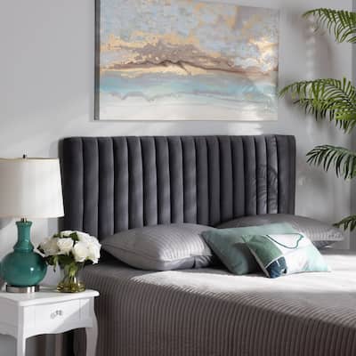 Emile Modern & Contemporary Velvet Upholstered Wood Headboard-Grey