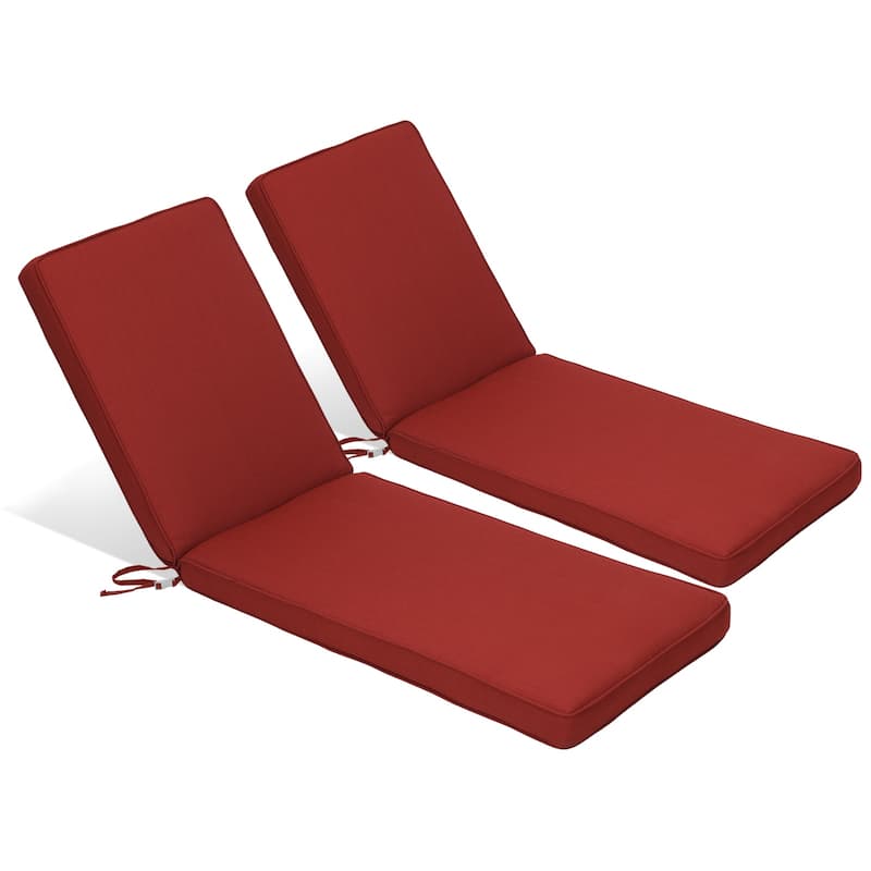 Aoodor Patio Chaise Lounger Cushions Set of 2, Olefin Fabric, Water-Resistant, 72x21x3 Inches(Only Cushions)