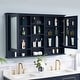 preview thumbnail 28 of 95, Modern Surface Mount Solid Wood Framed Medicine Cabinet With Mirror and Shelves