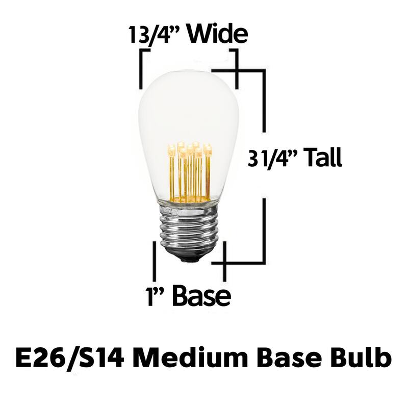37.5 Foot S14 Edison Outdoor Patio String Lights, Market Lights