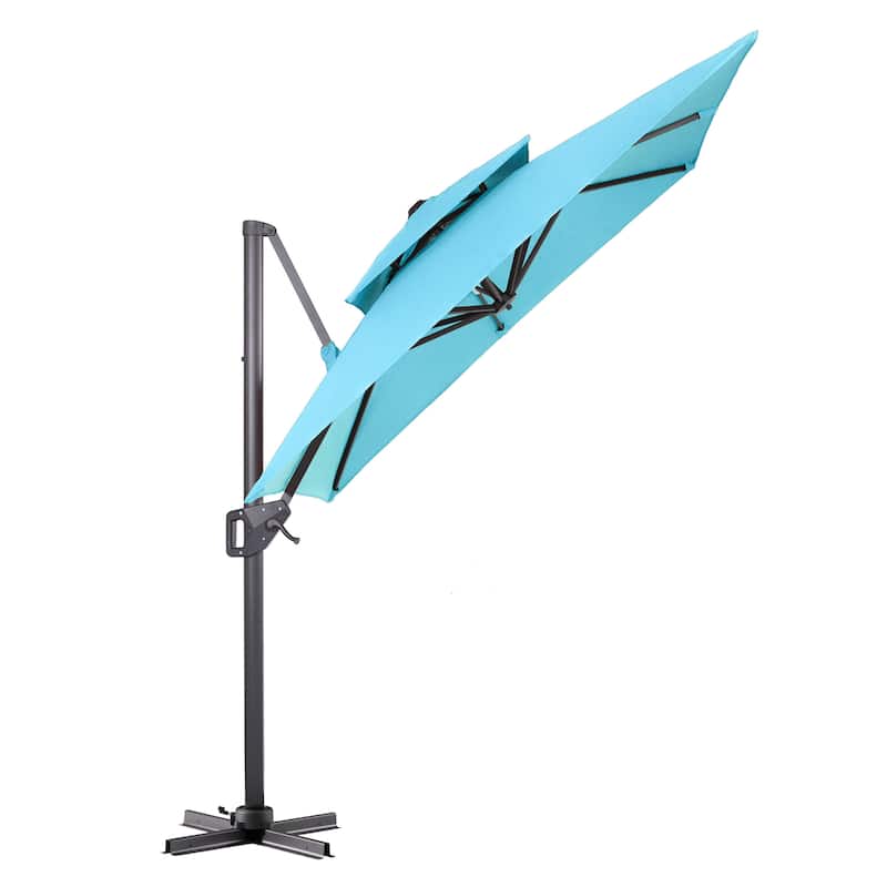 Furniture of America Aires 8-foot Steel Square Cantilever Offset Tilt Roma Umbrella