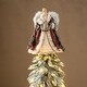 preview thumbnail 3 of 16, Glitzhome 16"H Faux Fur & PVC Christmas Standing Angel Tree Toppers Red