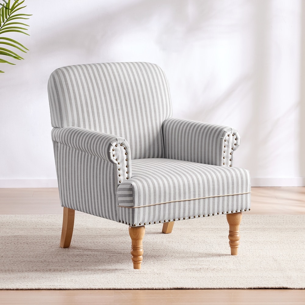 Upholstered Accent Sofa Linen Club Chair with Legs for Living Room