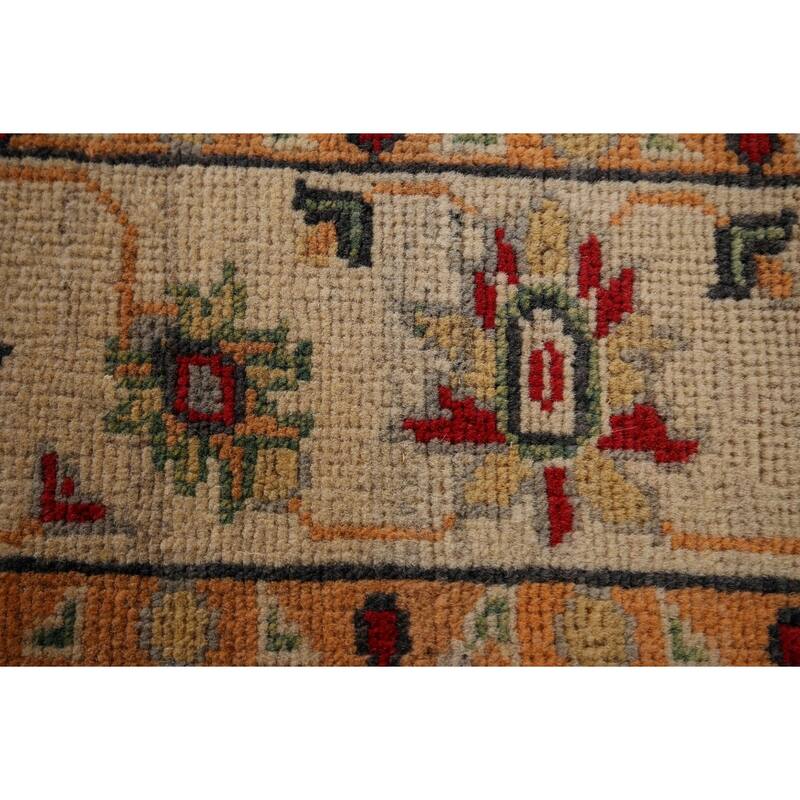 Floral Oushak Oriental Accent Rug Hand-Knotted Wool Carpet - 3'6" x 4'9"