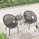 preview thumbnail 16 of 31, Corvus Sarcelles Woven Wicker Indoor/Outdoor Chairs (Set of 2)