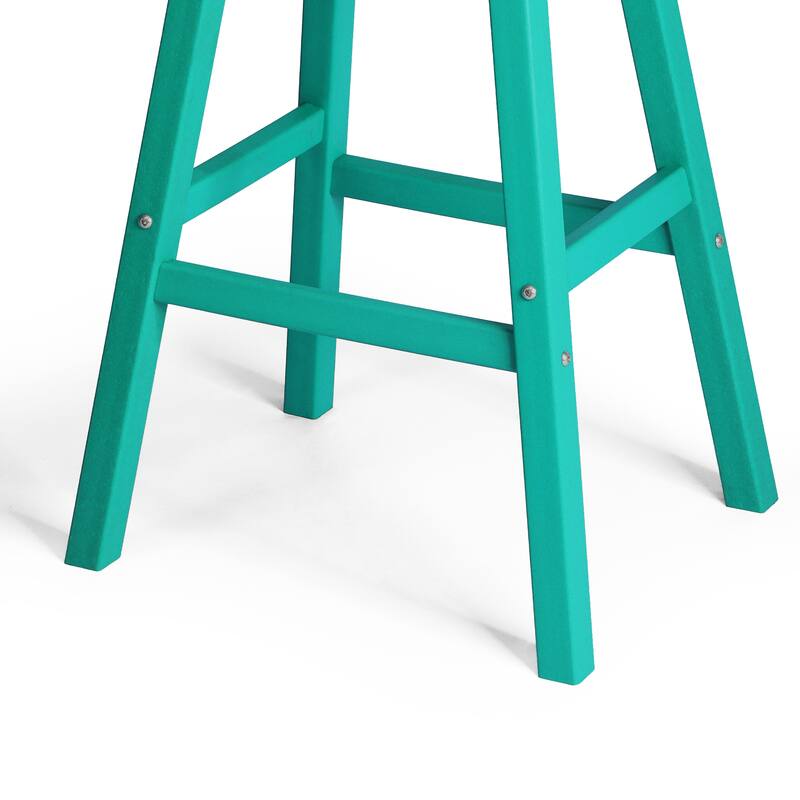 Laguna Hdpe All Weather Outdoor Patio 29" Saddle Seat Bar Stool (Set Of 3)
