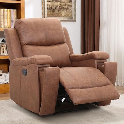 Manual reclining chair with soft and comfortable cushions