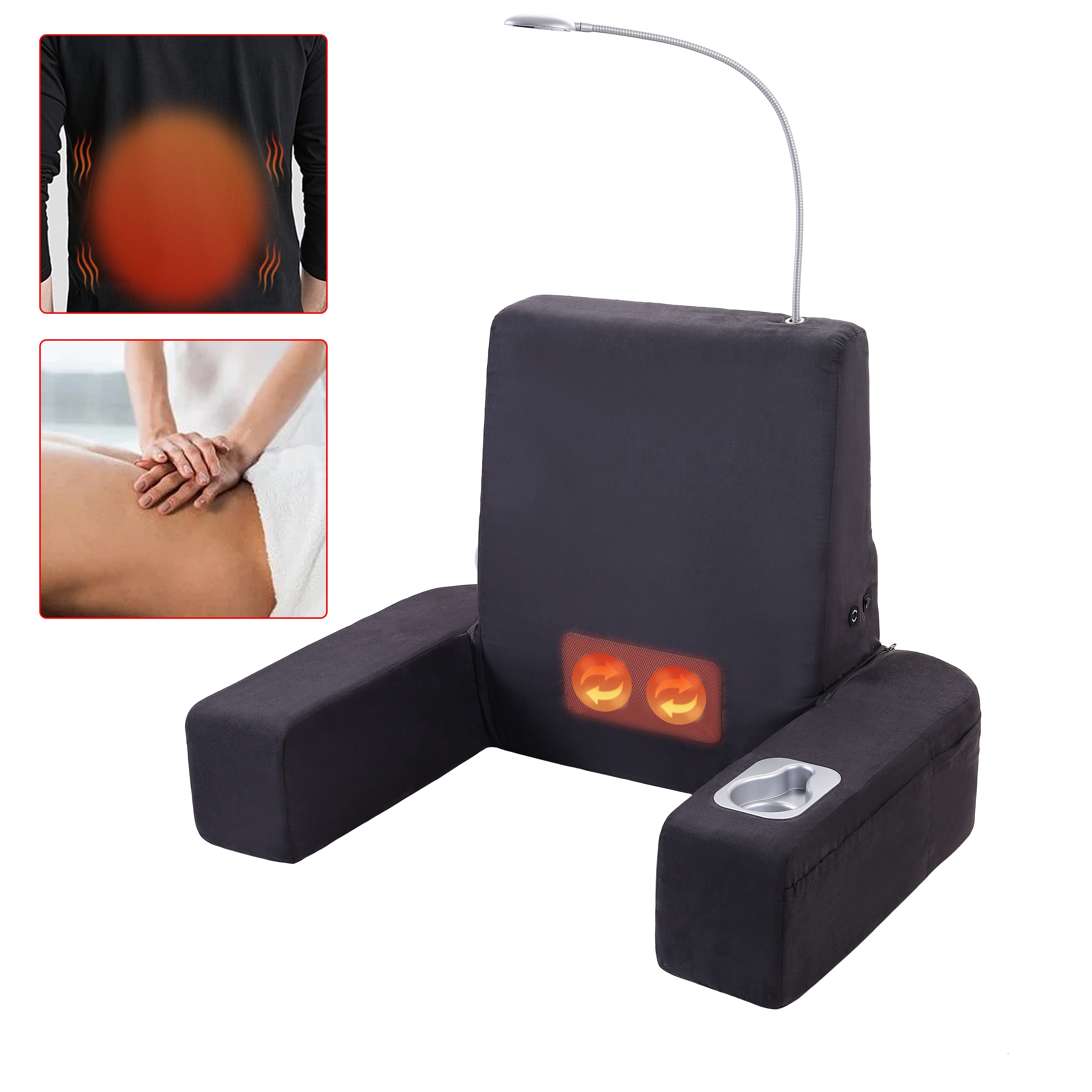 Carepeutic Backrest Bed Lounger with Heated Shiatsu Massage On