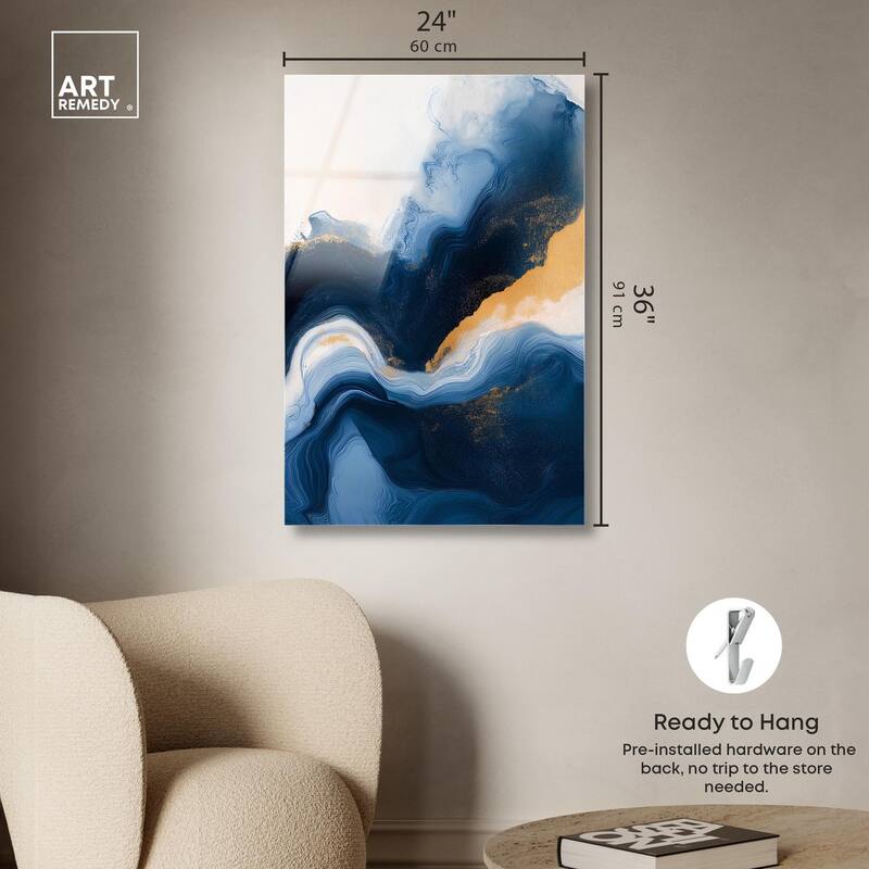 Blue Deep III Acrylic by Art Remedy, Ready to Hang