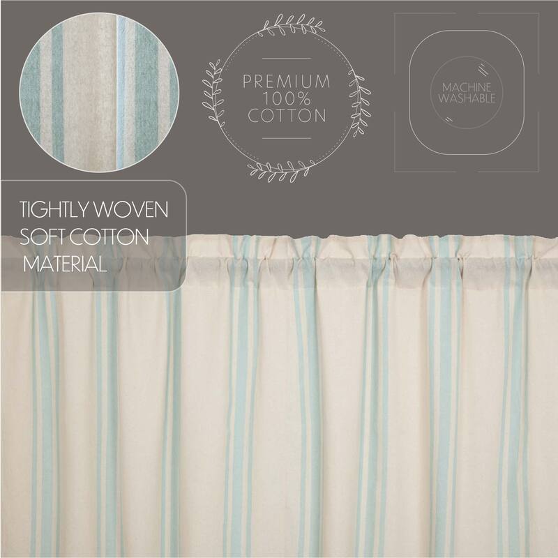 Grain Sack Aqua Panel Set of 2 84x40