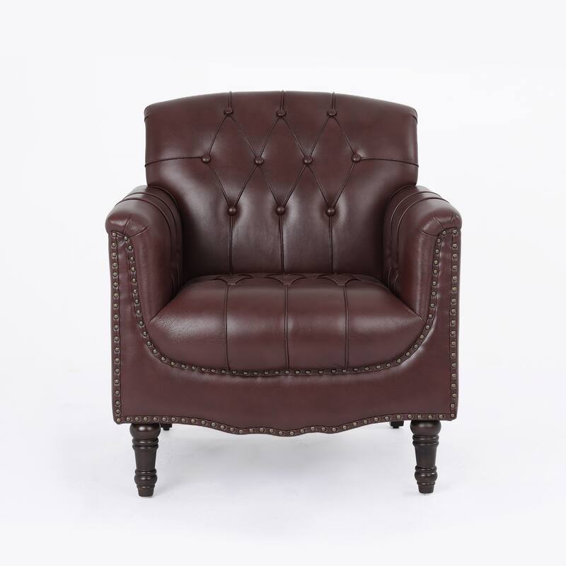 31" W Tufted Vegan Leather Accent Chairs for Living Room Set of 2