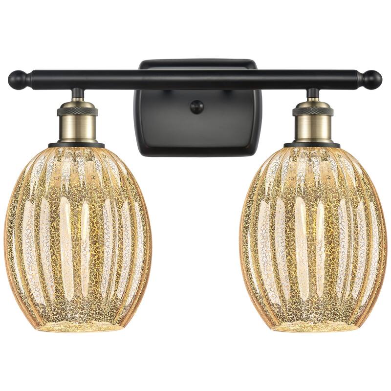 Innovations Lighting 516-2W-12-17 Preston Vanity Preston 2 Light 17" - Black Antique Brass / Mercury