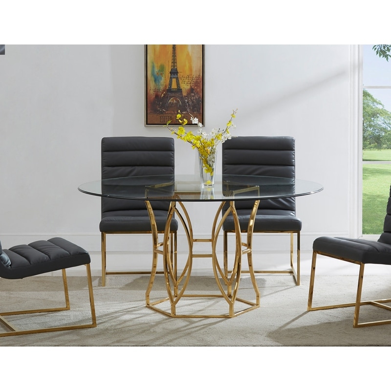 Best Master Furniture Gunnar Stainless Steel Round Dining ...