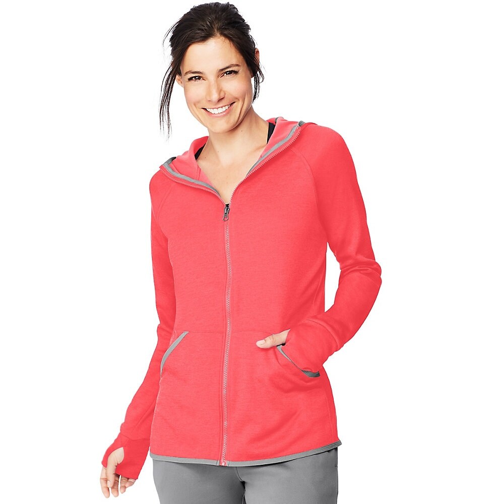 red womens zip up hoodie