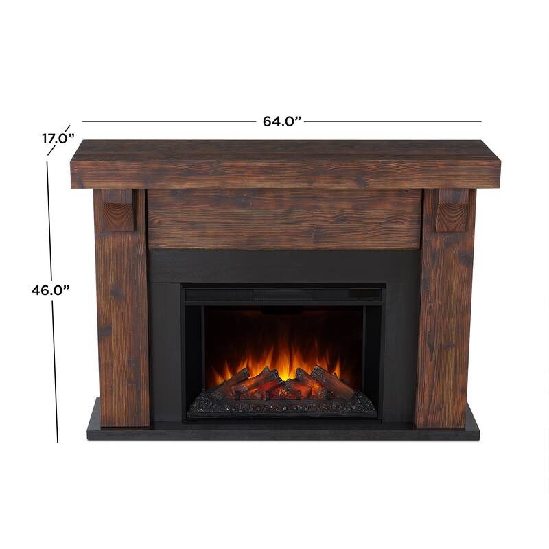 Gunnison 64" Grand Electric Fireplace in Chestnut Barnwood