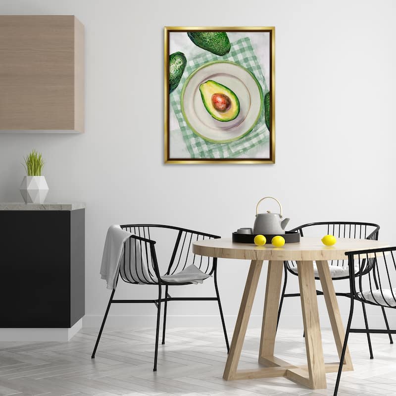 Stupell Delicious Avocado on Plate Framed Floater Canvas Wall Art Design By Lil' Rue