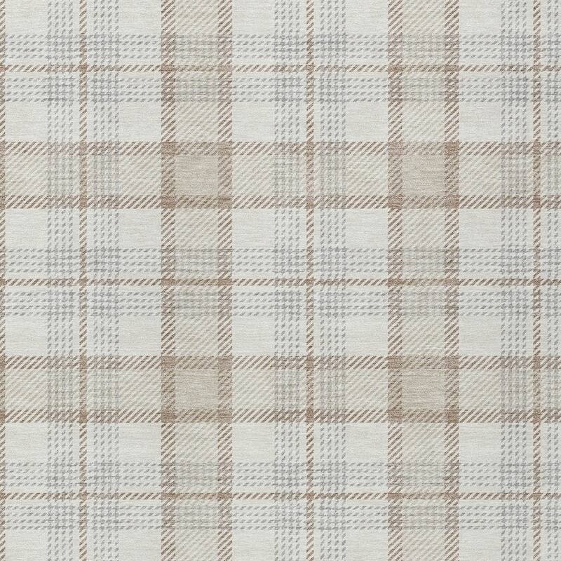 HomeRoots Plaid Transitional Rectangle Outdoor Rug