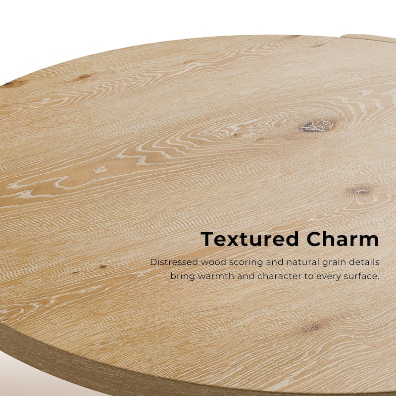 Furniture of America Minst Modern 2-Piece Wood Round Coffee Table Set