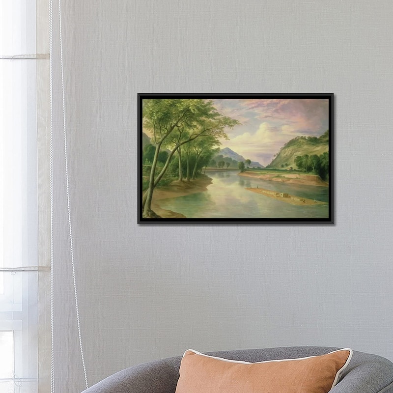 iCanvas "Ohio River near Marietta, 1855 " by Henry Cheever Pratt Framed Canvas Print