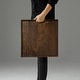 preview thumbnail 77 of 76, KINWELL Square Black Walnut Wood Serving Tray Ottoman Tray with Handles