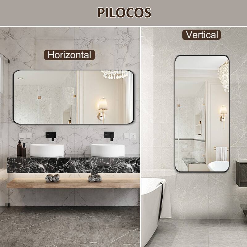 Rectangle Bathroom Mirror for Vanity Wall Mounted Vertical Horizontal Makeup Mirror