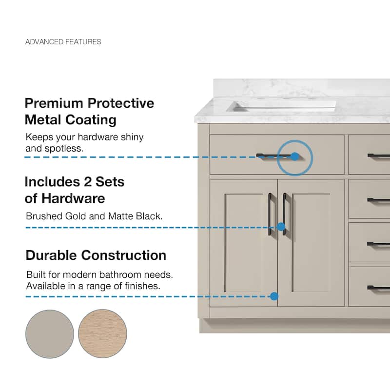 Athea Bathroom Vanity with White Engineered Marble Top