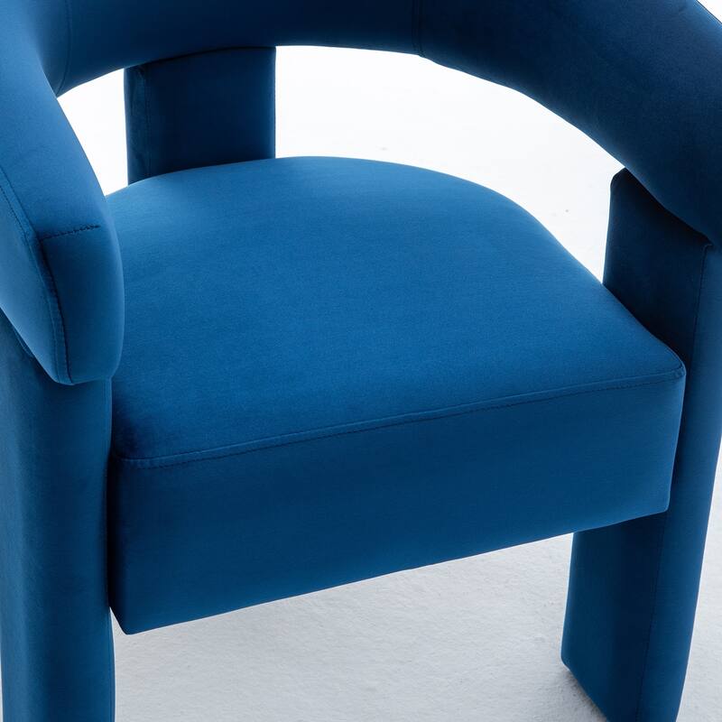 SEYNAR Modern Velvet Accent Chair Set of 2, Upholstered Barrel Armchair with Curved Back and Thickened Padded Seat