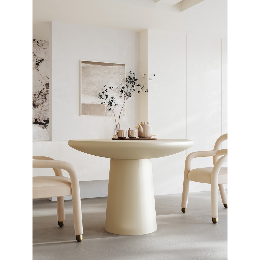 Modern Round Coffee Table with Pedestal for Living Room Office Balcony