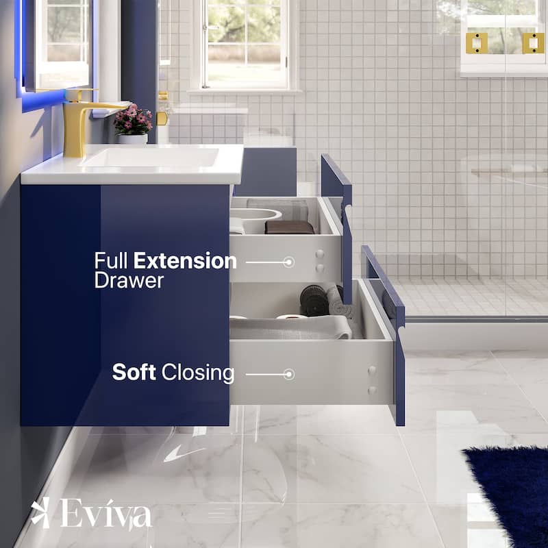 Eviva Joy 32"W Bath Vanity with Integrated Porcelain Sink