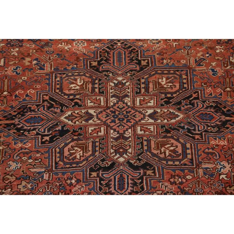 Vintage Geometric Heriz Persian Traditional Wool Area Rug Hand-knotted - 8'7" x 10'9"