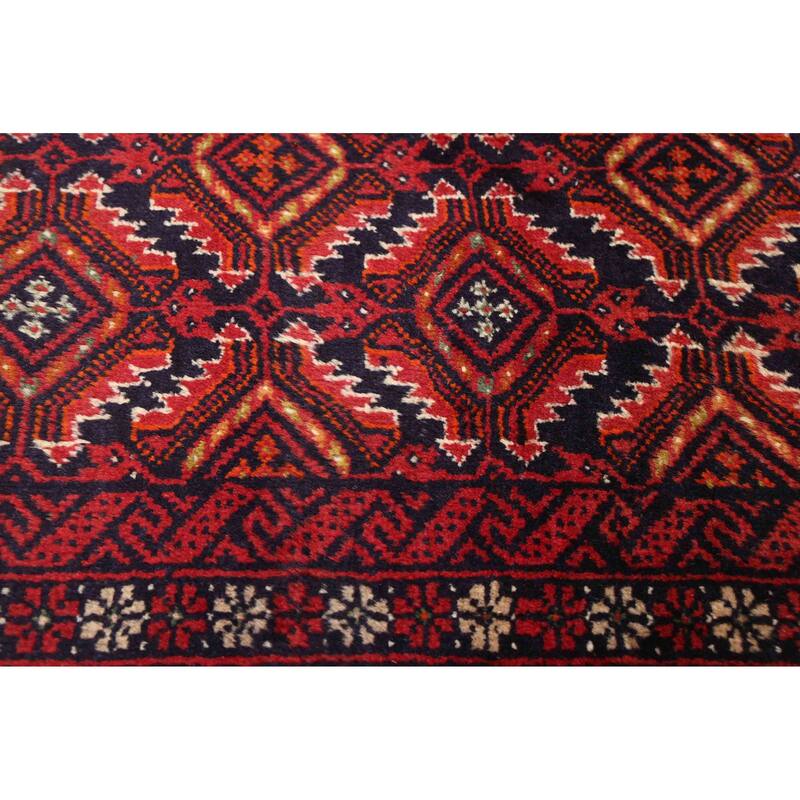 ECARPETGALLERY Hand-knotted Teimani Red Wool Rug - 3'2 x 5'5
