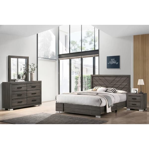 silver dresser and night stand Glam 4pc Queen Size LED Panel Bed Set Silver Faux Leather Nightstand  Dresser Master Bedroom Furniture
