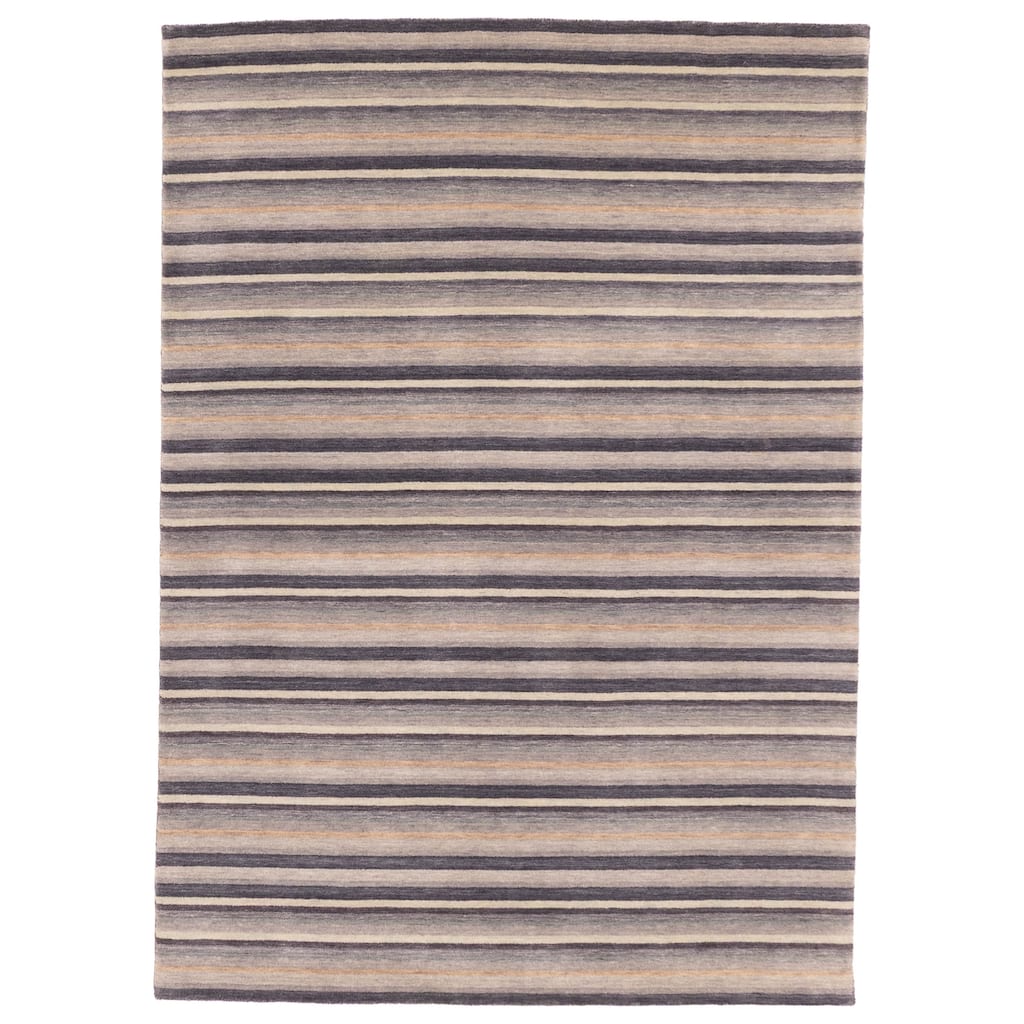 ECARPETGALLERY Hand Loomed Kashkuli Gabbeh Grey Wool Rug - 5'3 x 7'5