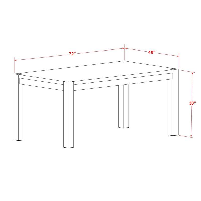 7 Piece Dining Set - Rectangle Wood Table & 6 Chairs - Distressed Jacobean Finish