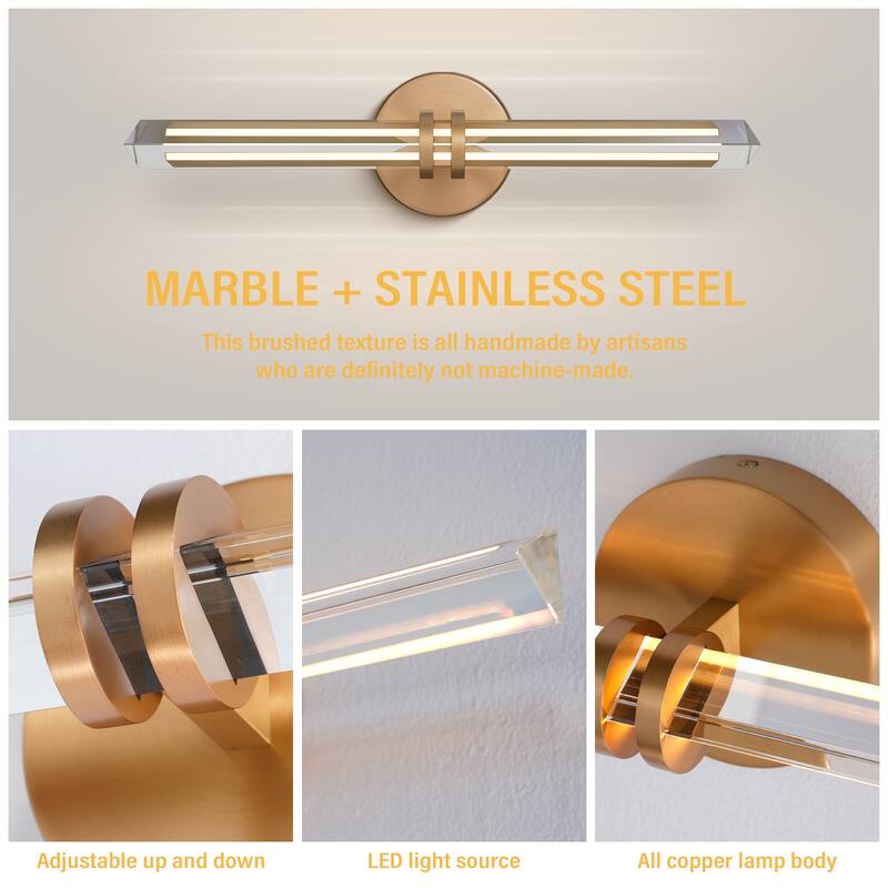 KAYLA 18/24-inch -Triangular Pyramid Crystal Vanity Light - Copper Single Pack