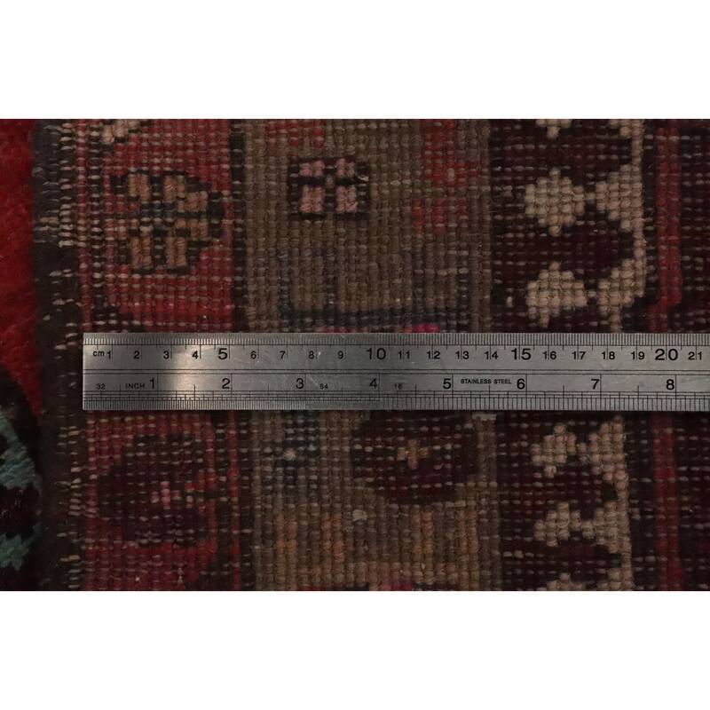 Hand Knotted Oriental 100% Wool Carpet Traditional Tribal Red Ardebil Runner Rug - 10' 4'' X 3' 5''