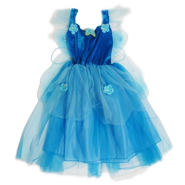 Wenchoice Girls Blue Pixie Fairy Dress Wings Halloween Set Overstock