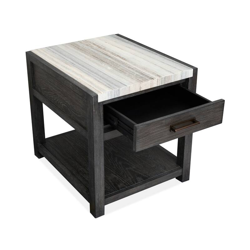 Magnussen Home Plum Creek Ravenwood Black Rectangular End Table - 22''W x 26''D x 24''H