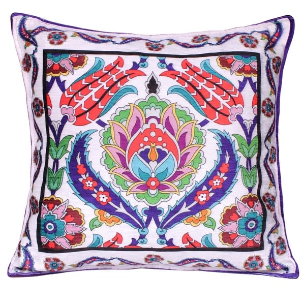 slide 2 of 12, Boho Chic Victorian Turkish Pillow White/Blue