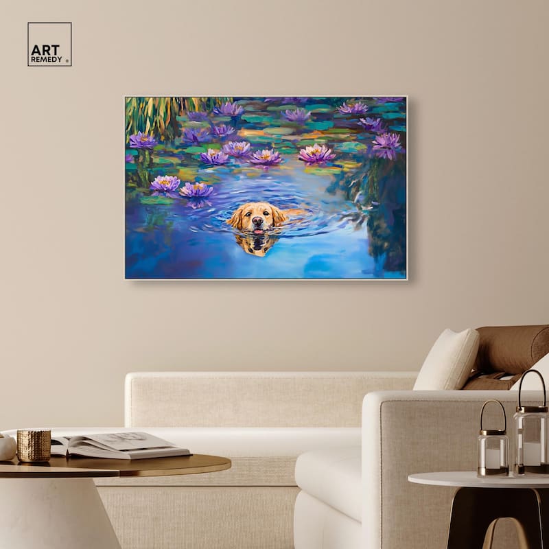 Watery Wag I Canvas by Art Remedy