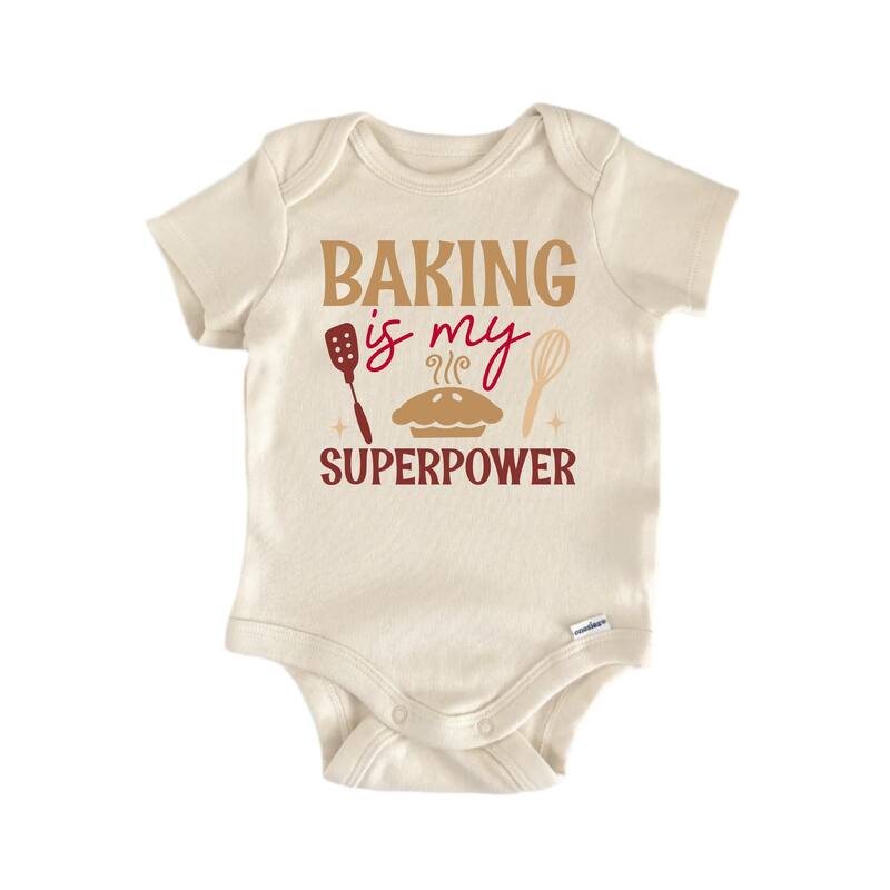 Baking Is the Language Of The Heart - Baby Boy Girl Clothes Bodysuit Funny Cute - Natural - 0-3M