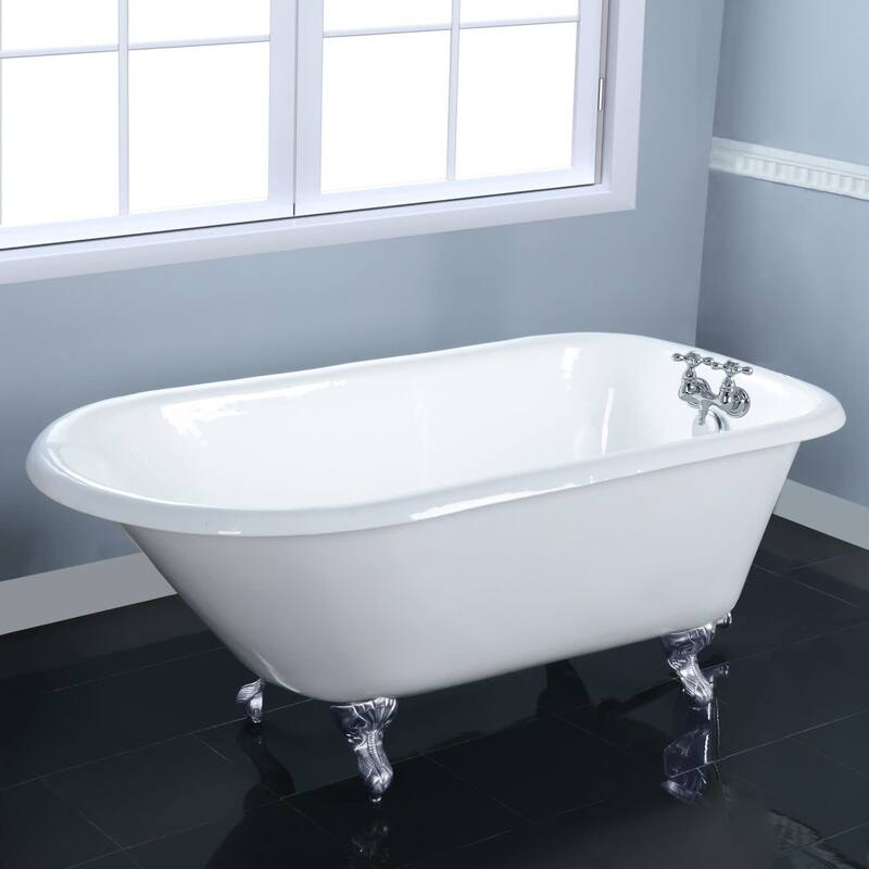 Kingston Brass Aqua Eden 48" Clawfoot Cast Iron Soaking Tub with