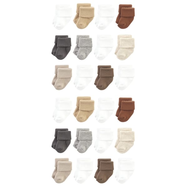 slide 1 of 1, Hudson Baby Cotton Rich Baby Terry Socks 24-Pack, Neutral Tones 0-6 Months - Neutral Tones